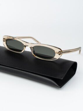 Saint Laurent Women Sunglasses Transparent Nude Grey Oval SL557 SHADE 004